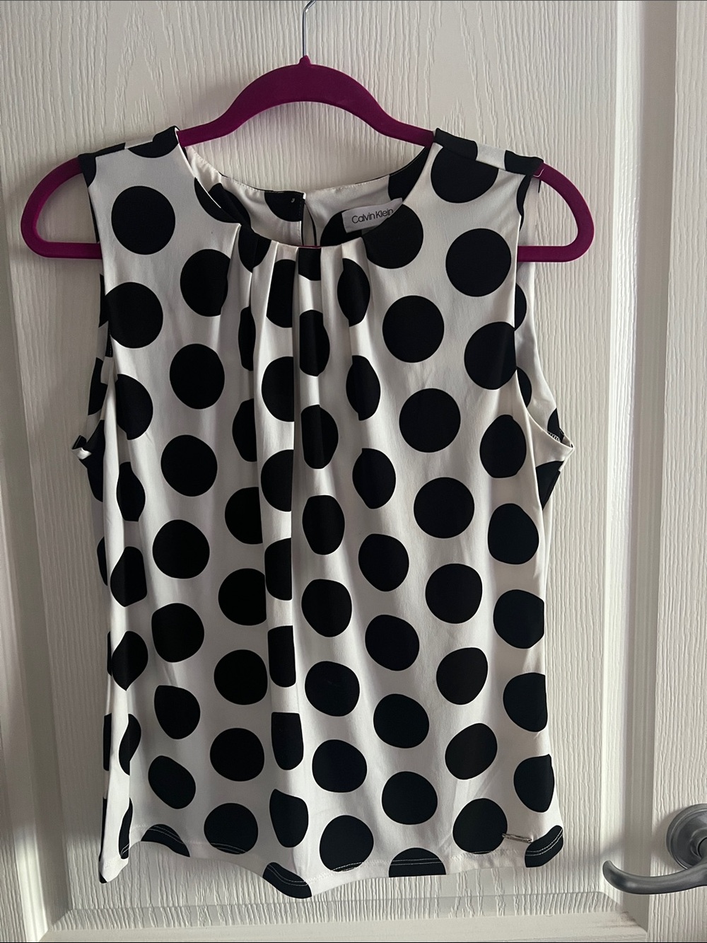 Calvin Klein Black and White Polka Dot Sleeveless Camisole